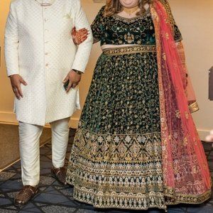 Plus-Size, Velvet Wedding Lehenga
